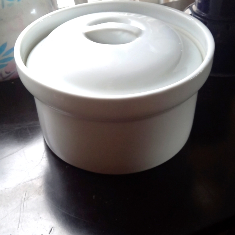 Vintage Ceramic White Casserole